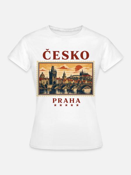 Prag Romantik als Reisemarke - Frauen T-Shirt - Weiß