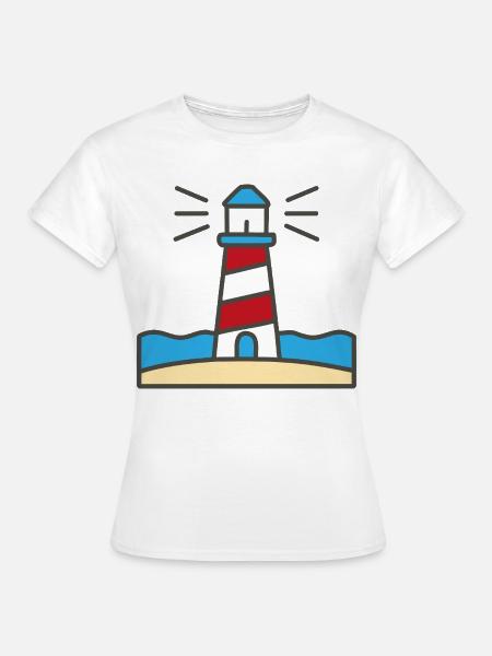 Leuchtturm am Meer - Frauen T-Shirt - Weiß