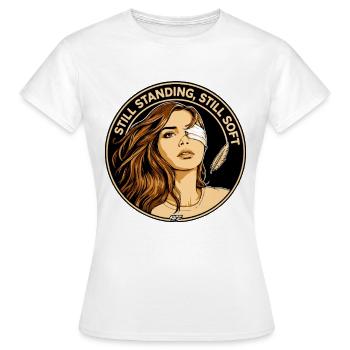Toujours debout, toujours doux - T-shirt Femme - blanc - Devant - AI Model Female 172 dark (172cm)
