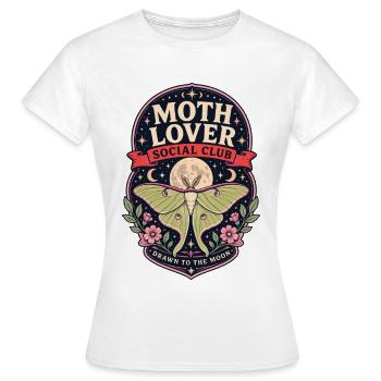 T-shirt papillon Lune Moon Moth Lover - T-shirt Femme - blanc - Devant - AI Model Female 172 dark (172cm)