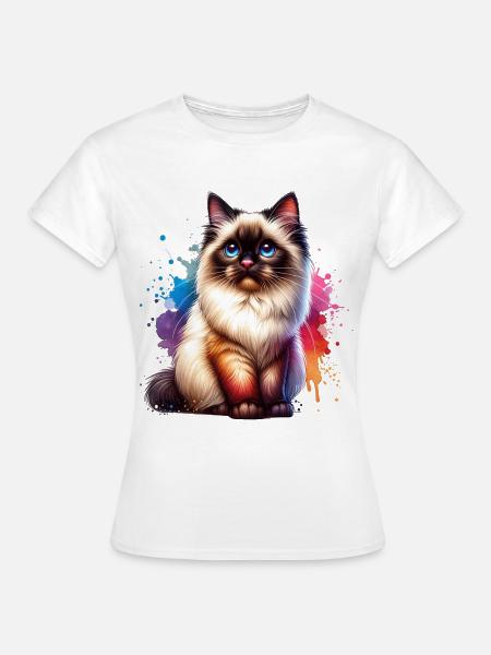 Birma Katze Geschenk - Frauen T-Shirt - Weiß