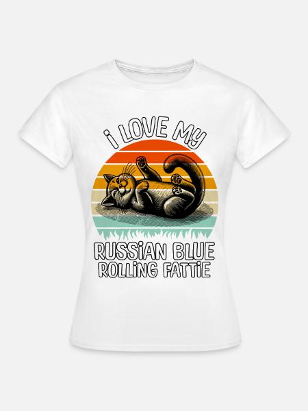 Lustige Russisch Blaukatze - Frauen T-Shirt - Weiß