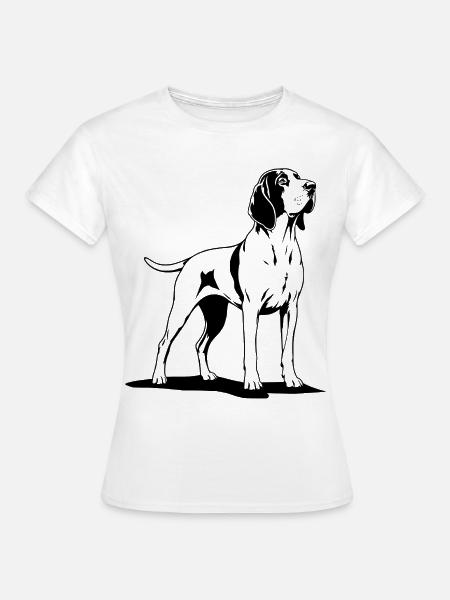 Bracco Italiano stehend schwarz - Frauen T-Shirt - Weiß