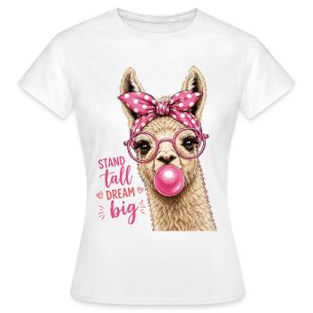 Stand Tall Lama Dream Big Shirt - Frauen T-Shirt - Weiß - Vorne - AI Model Female 172 dark (172cm)