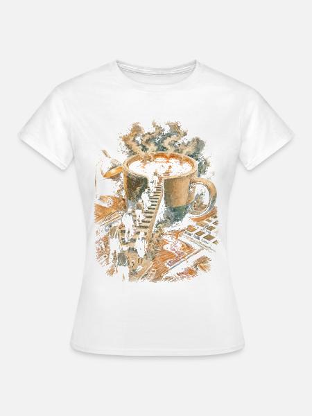 Kaffee Kaffeetrinker Kaffeeliebhaber - Frauen T-Shirt - Weiß