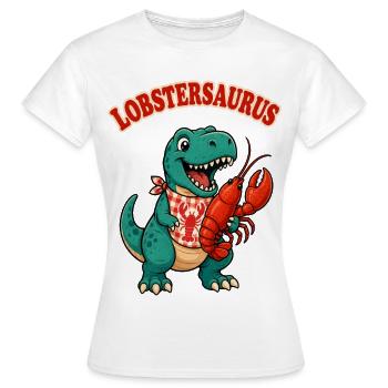 Lobstersaurus Cartoon-Dino mit Krabbe - Frauen T-Shirt - Weiß - Vorne - AI Model Female 172 dark (172cm)