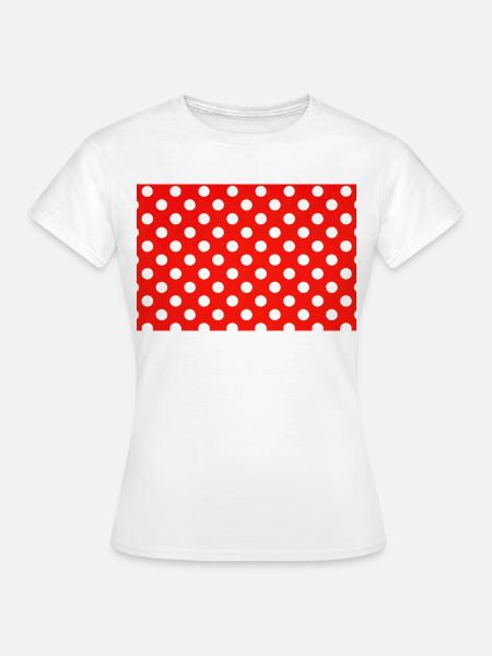 Red Polka Dot Retro-Muster - Frauen T-Shirt - Weiß