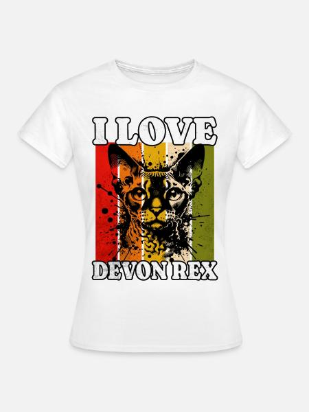 I Love Devon Rex - Frauen T-Shirt - Weiß