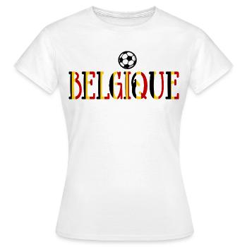Belgique Football - T-shirt Femme - blanc - Devant - AI Model Female 172 dark (172cm)