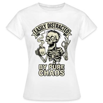 Facilement distrait par le chaos pur - T-shirt Femme - blanc - Devant - AI Model Female 172 dark (172cm)