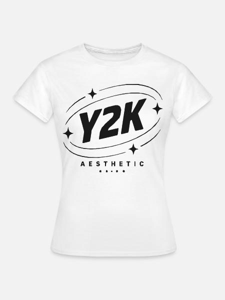 Y2K Ästhetik Emblem - Frauen T-Shirt - Weiß