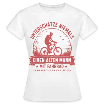 Unterschätze niemals alten Mann mit Fahrrad - Frauen T-Shirt - Weiß - Vorne - AI Model Female 172 dark (172cm)