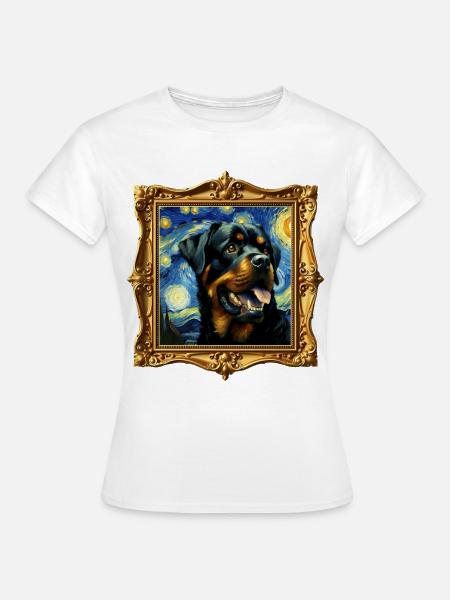 Rottweiler Starry Night - Frauen T-Shirt - Weiß