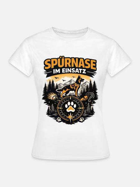 Spürnase im Einsatz Rettungshund - Frauen T-Shirt - Weiß