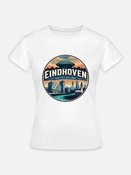 Retro Eindhoven Evoluon Reiseabzeichen - Frauen T-Shirt - Weiß