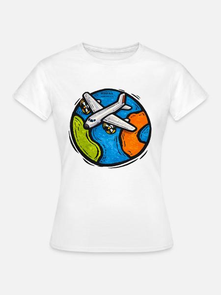 Global Flight Doodle - Frauen T-Shirt - Weiß