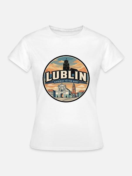 Retro Lublin Krakauer Tor Reiseabzeichen - Frauen T-Shirt - Weiß