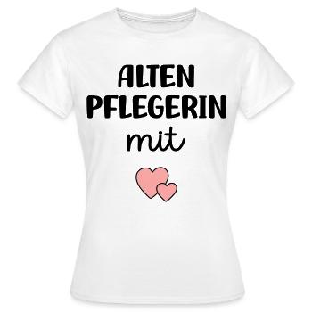 Altenpflegerin mit Herz - Frauen T-Shirt - Weiß - Vorne - AI Model Female 172 dark (172cm)