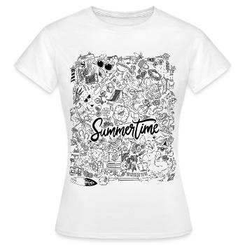 Summertime - Frauen T-Shirt - Weiß - Vorne - AI Model Female 172 dark (172cm)