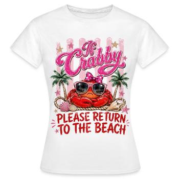 Crab Beach Humor Summer Pink - Women's T-Shirt - white - Front - AI Model Female 172 dark (172cm)
