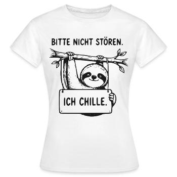 Ich Chille Sloth Sign - Frauen T-Shirt - Weiß - Vorne - AI Model Female 172 dark (172cm)