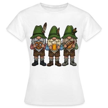 Remplacement des costumes traditionnels du Festival folklorique Gnome Lederhosen - T-shirt Femme - blanc - Devant - AI Model Female 172 dark (172cm)