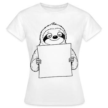 Paresseux avec une note - T-shirt Femme - blanc - Devant - AI Model Female 172 dark (172cm)