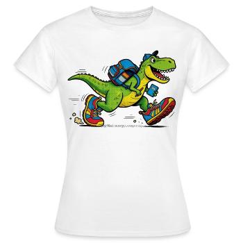 Dinosaurs on their way to school - Women's T-Shirt - white - Front - AI Model Female 172 dark (172cm)