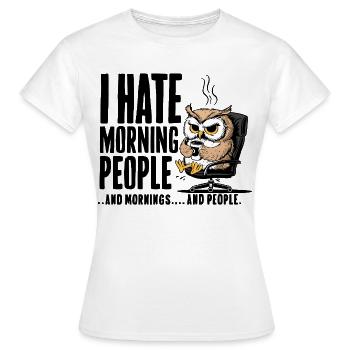 Hibou dans le siège exécutif Café - T-shirt Femme - blanc - Devant - AI Model Female 172 dark (172cm)