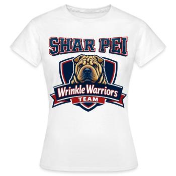 Équipe Shar Pei Wrinkle Warriors - T-shirt Femme - blanc - Devant - AI Model Female 172 dark (172cm)