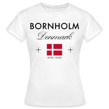 Bornholm Denmark Coordinates Travel Souvenir - Women's T-Shirt - white - Front - AI Model Female 172 dark (172cm)