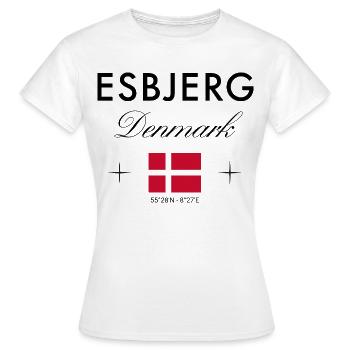Esbjerg Danemark Coordonnées Souvenir de voyage - T-shirt Femme - blanc - Devant - AI Model Female 172 dark (172cm)