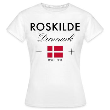 Roskilde Danemark Coordonnées Souvenir de voyage - T-shirt Femme - blanc - Devant - AI Model Female 172 dark (172cm)