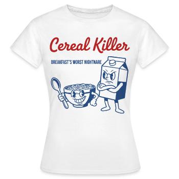 Petit-déjeuner céréales tueuses et pire cauchemar - T-shirt Femme - blanc - Devant - AI Model Female 172 dark (172cm)