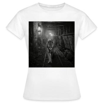 Wildcat Mine Noir Série Vintage Animal Crime - T-shirt Femme - blanc - Devant - AI Model Female 172 dark (172cm)