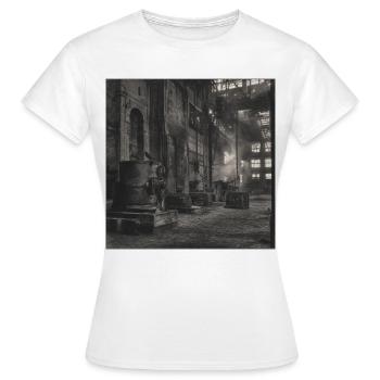 Lost Places Factory Retro Ravens Animal Crime Ruin - T-shirt Femme - blanc - Devant - AI Model Female 172 dark (172cm)