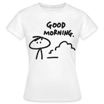 Good Morning Doodle Sketch - Women's T-Shirt - white - Front - AI Model Female 172 dark (172cm)