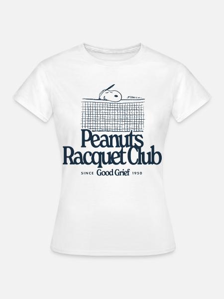 Peanuts Racquet Club Mit Snoopy Dunkel - Frauen T-Shirt - Weiß