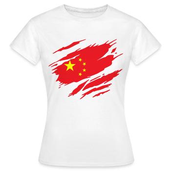 Chine Drapeau Chinois Chinoise - T-shirt Femme - blanc - Devant - AI Model Female 172 dark (172cm)