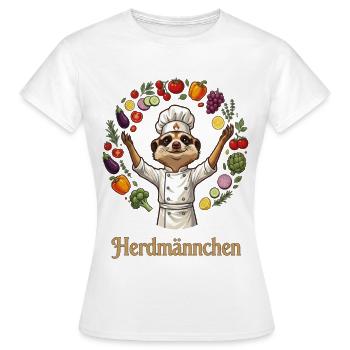 Herdmännchen Koch Gastronomie Beikoch Lustig  - Frauen T-Shirt - Weiß - Vorne - AI Model Female 172 dark (172cm)