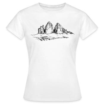 Silhouette des Trois Sommets | Montagne Classique des Dolomites - T-shirt Femme - blanc - Devant - AI Model Female 172 dark (172cm)