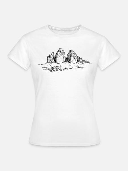 Drei Zinnen Silhouette | Dolomiten Klassiker Berg - Frauen T-Shirt - Weiß