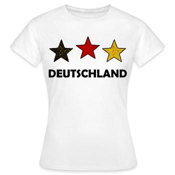 Drei farbige Sterne Deutschland - Frauen T-Shirt - Weiß - Vorne - AI Model Female 172 dark (172cm)