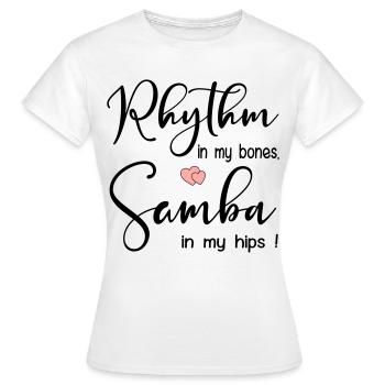 Danse rythmique de samba - T-shirt Femme - blanc - Devant - AI Model Female 172 dark (172cm)