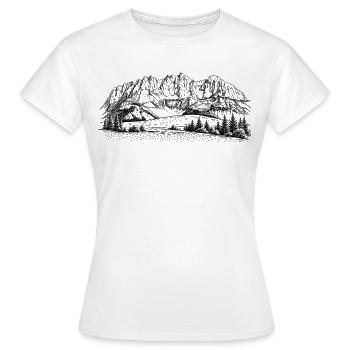 Silhouette Wilder Kaiser | Kaisergebirge Design | - T-shirt Femme - blanc - Devant - AI Model Female 172 dark (172cm)