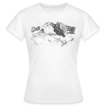 Olperer Zillertaler Tyrol Conception des Alpes - T-shirt Femme - blanc - Devant - AI Model Female 172 dark (172cm)
