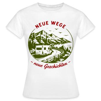 Neue Wege – Camperabenteuer am Berg - Frauen T-Shirt - Weiß - Vorne - AI Model Female 172 dark (172cm)