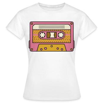 Cassette rétro en rose - T-shirt Femme - blanc - Devant - AI Model Female 172 dark (172cm)