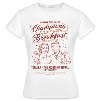 Breakfast Funny Brunch Coffee Champions - Women's T-Shirt - white - Front - AI Model Female 172 dark (172cm)