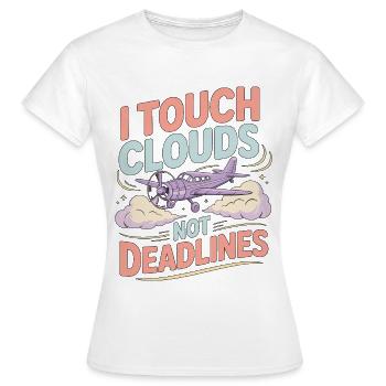 Private Pilot I Touch Clouds Flight Instructor - Frauen T-Shirt - Weiß - Vorne - AI Model Female 172 dark (172cm)